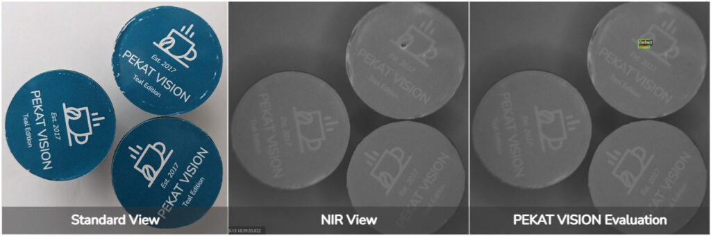 NIR imaging helps here identify defects on coffee capsules