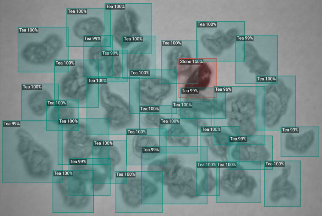 Stone in tea detected using NIR and PEKAT VISION software