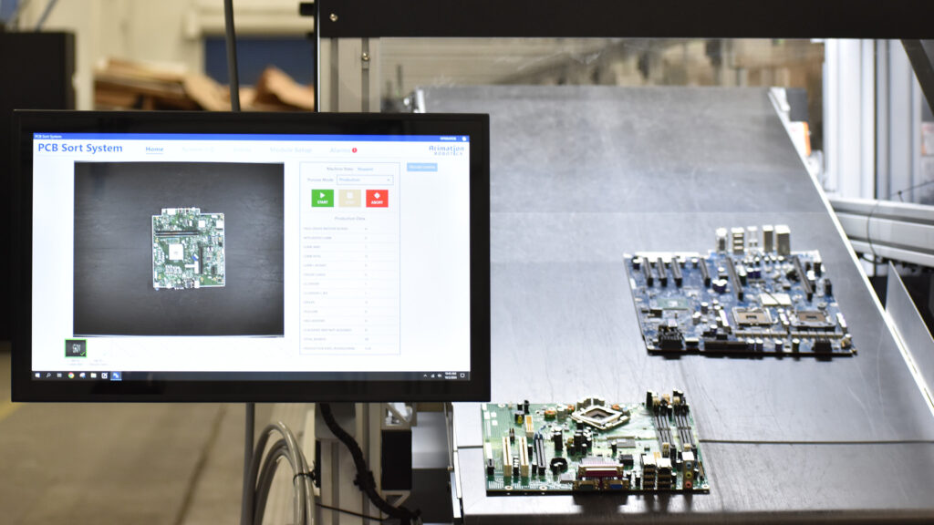 Sorting PCBs using deep learning software PEKAT VISION