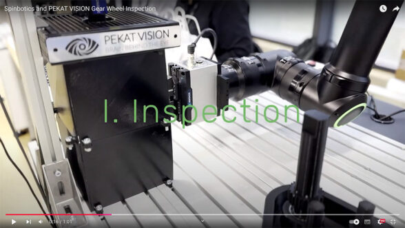 Gear wheel inspection with PEKAT VISION and Spinbotics video screen